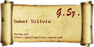Gebel Szilvia névjegykártya